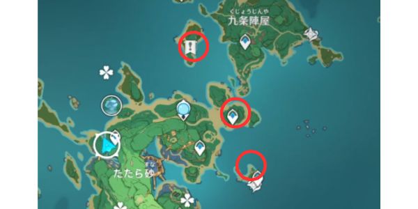 神居島崩砲_実際の地図
